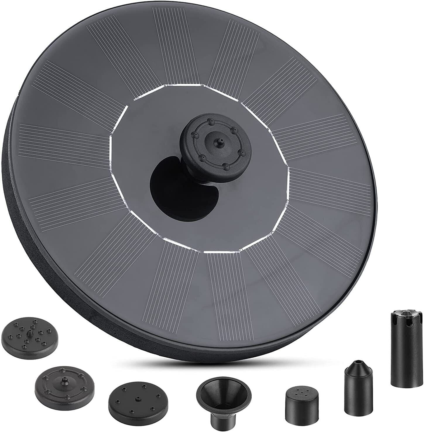 Solar Power Bird Bath Fountain Pump Upgrade 1.4W Solar Fountain with 4 Nozzle